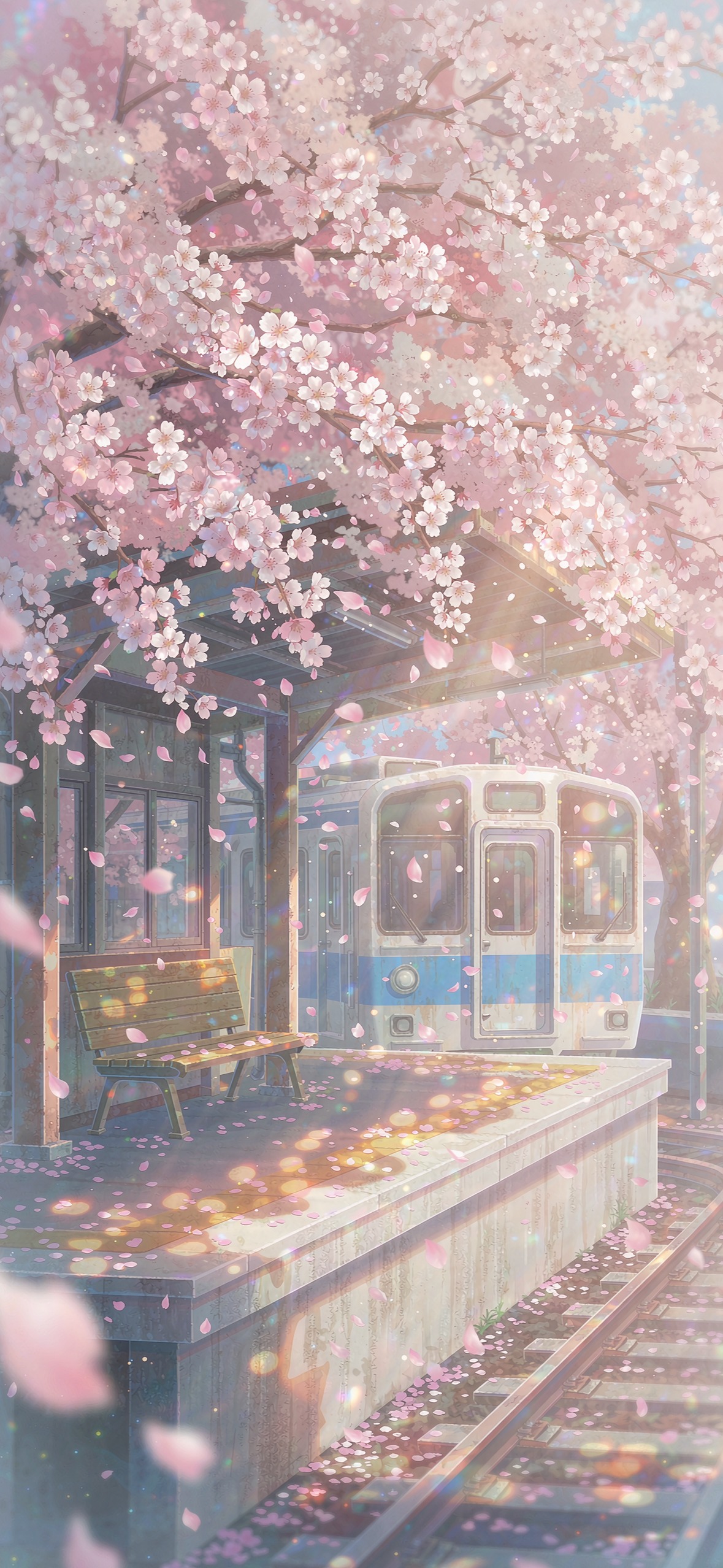 樱花车站 · 1179×2556 动漫壁纸