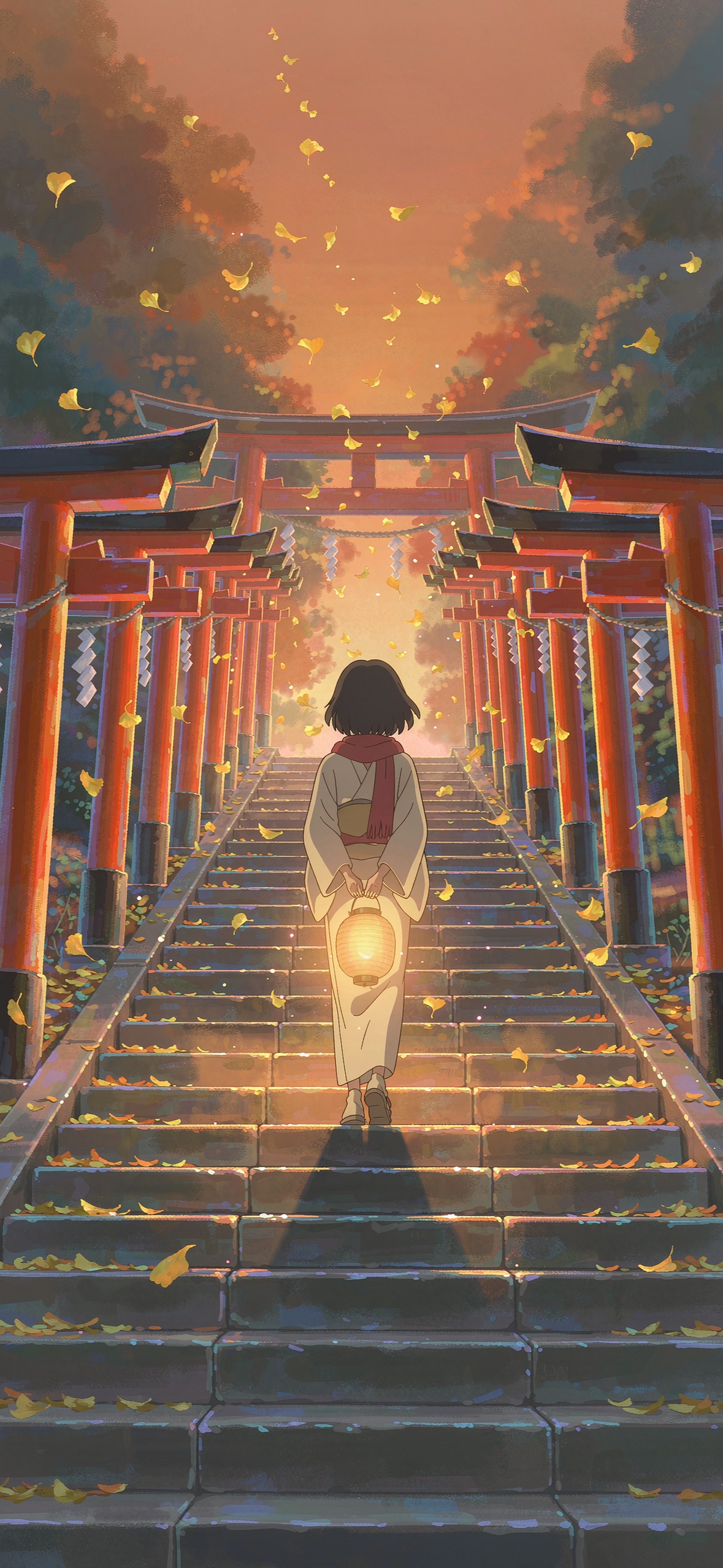 秋日神社 · 1179×2556 动漫壁纸