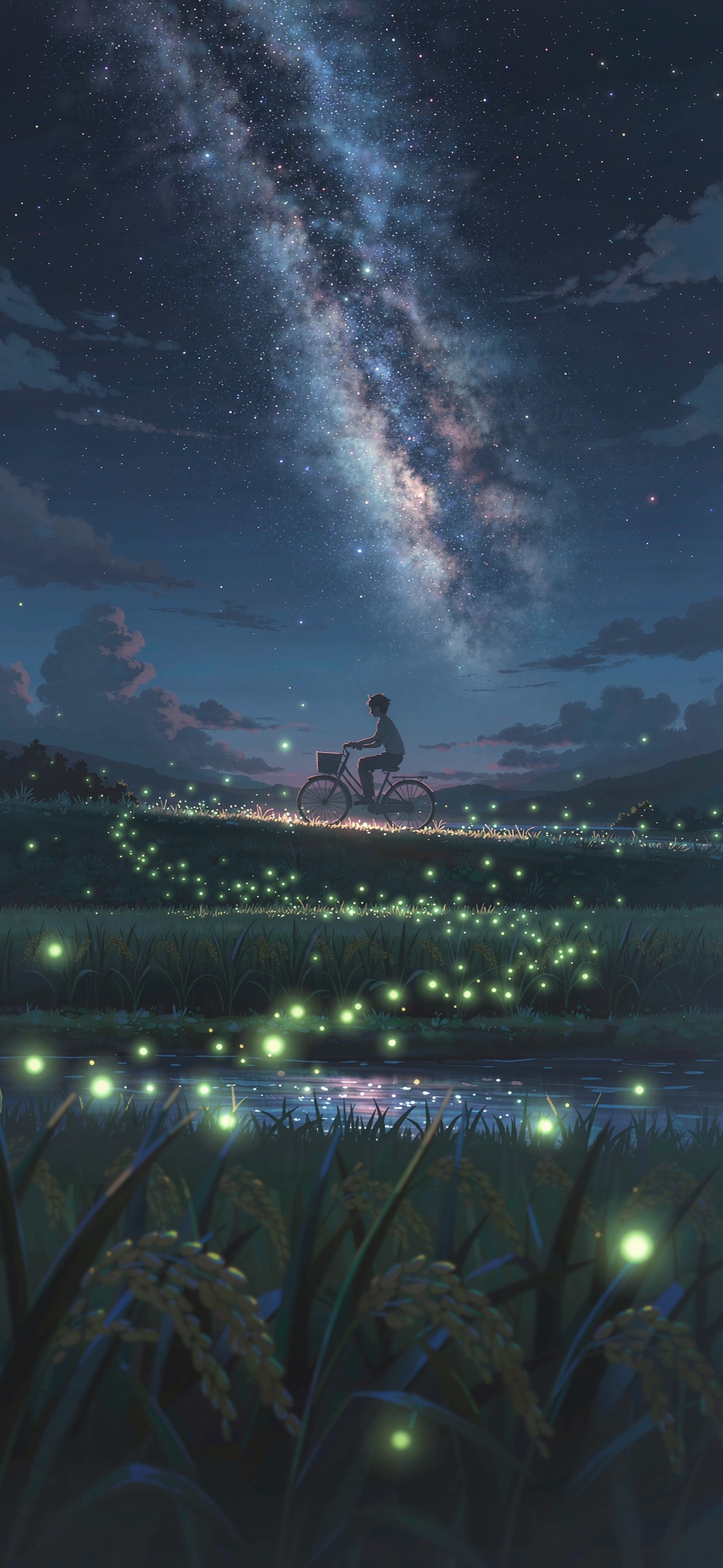 夏夜萤火 · 1179×2556 动漫壁纸