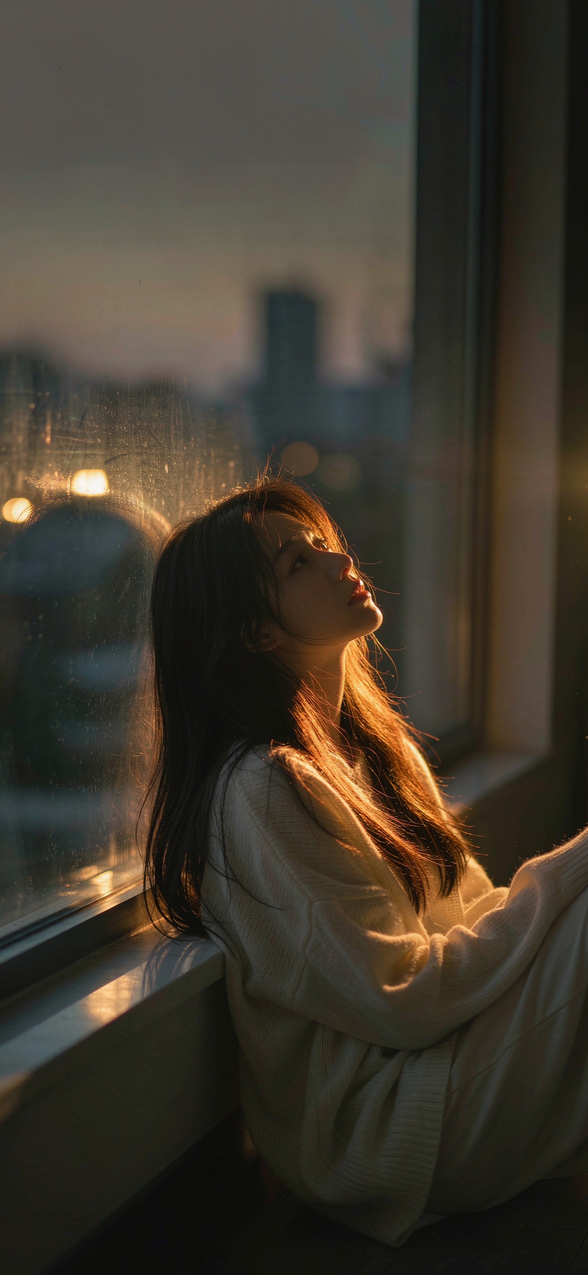 窗边逆光 · 1179×2556 美女帅哥壁纸