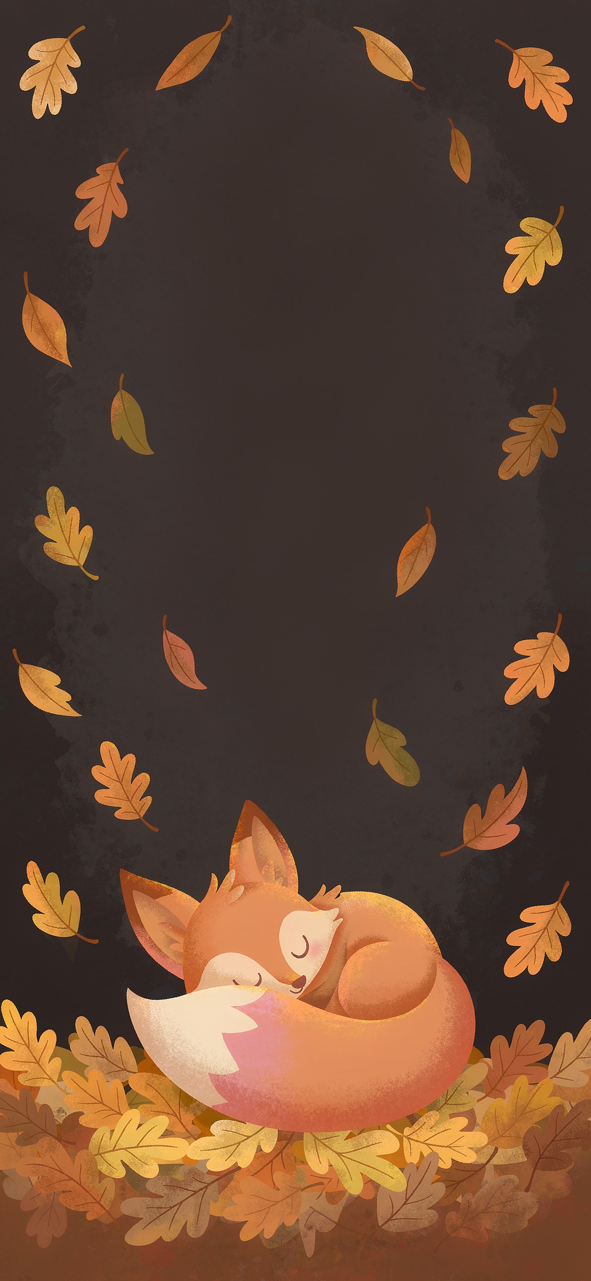 秋叶小狐 · 1179×2556 卡通壁纸