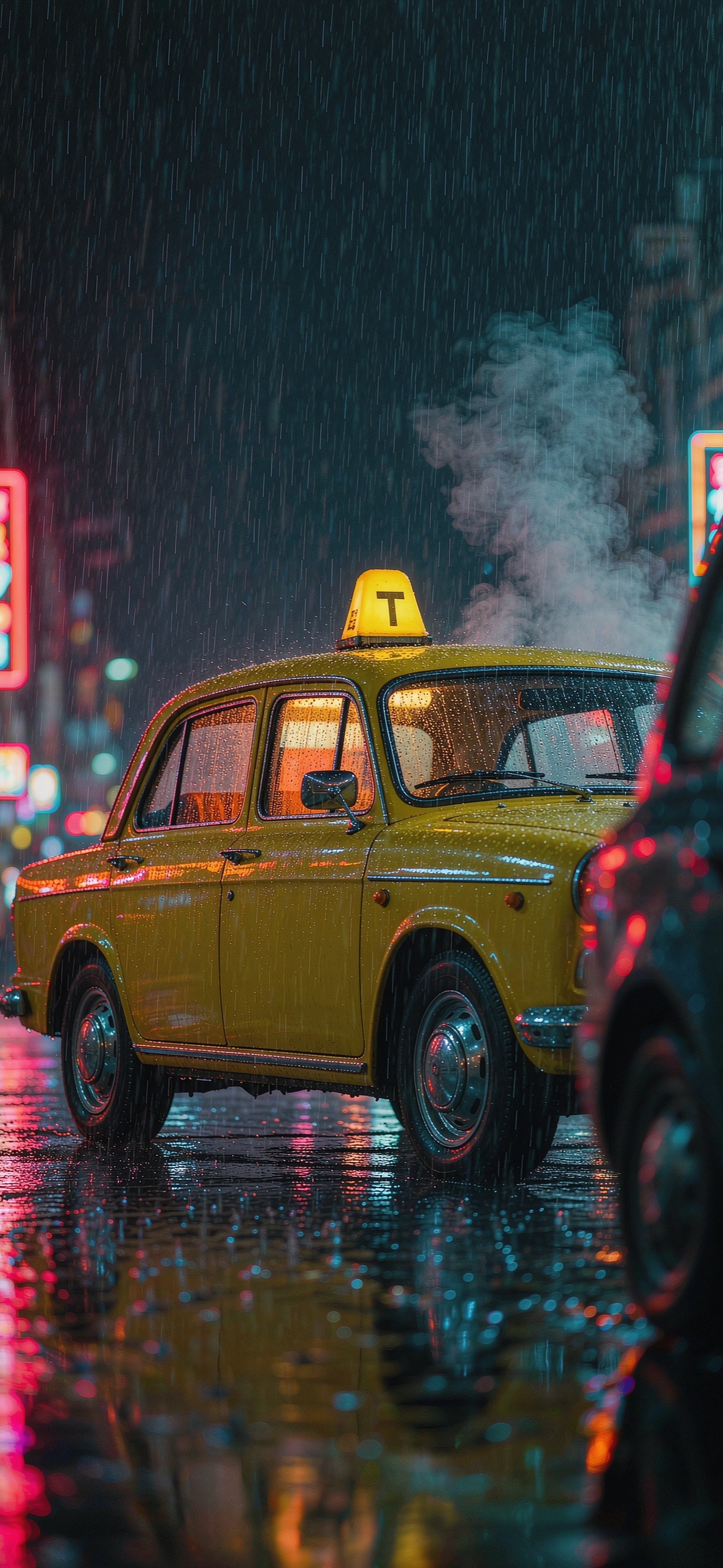 雨夜黄出租车