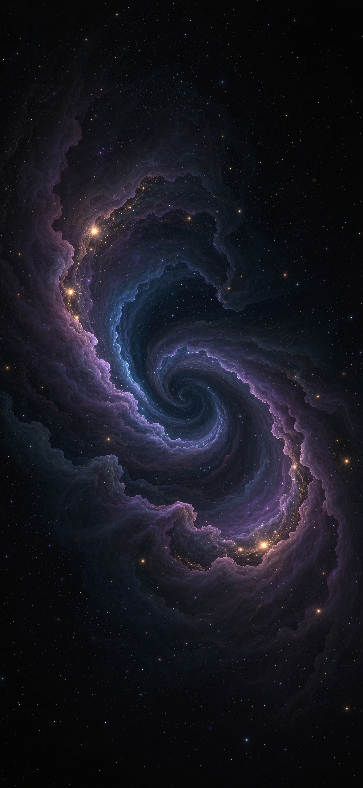 蓝金星云 · 1179×2556 暗黑壁纸