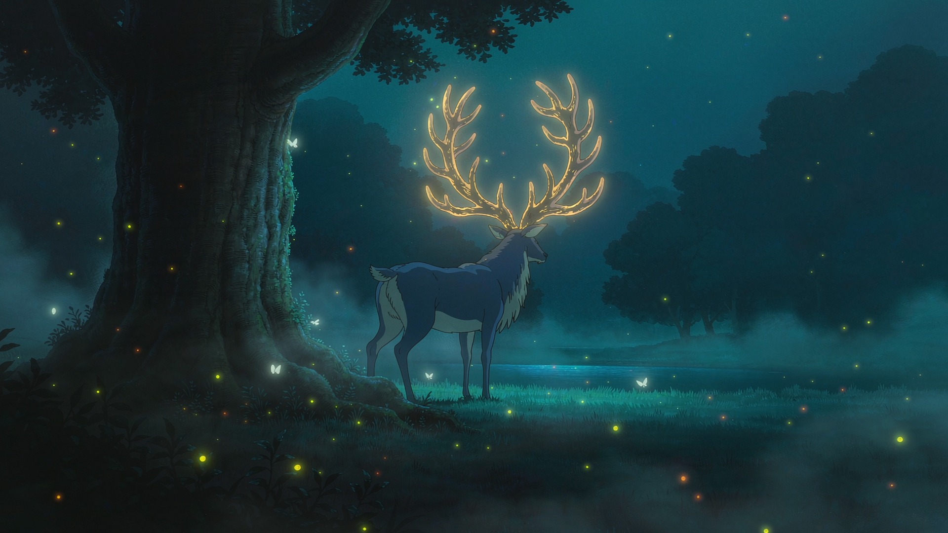 鹿灵月森 · 1920×1080 高清壁纸
