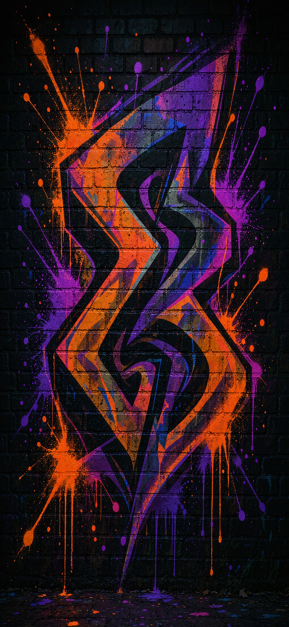 夜墙涂鸦 · 1179×2556 潮流壁纸