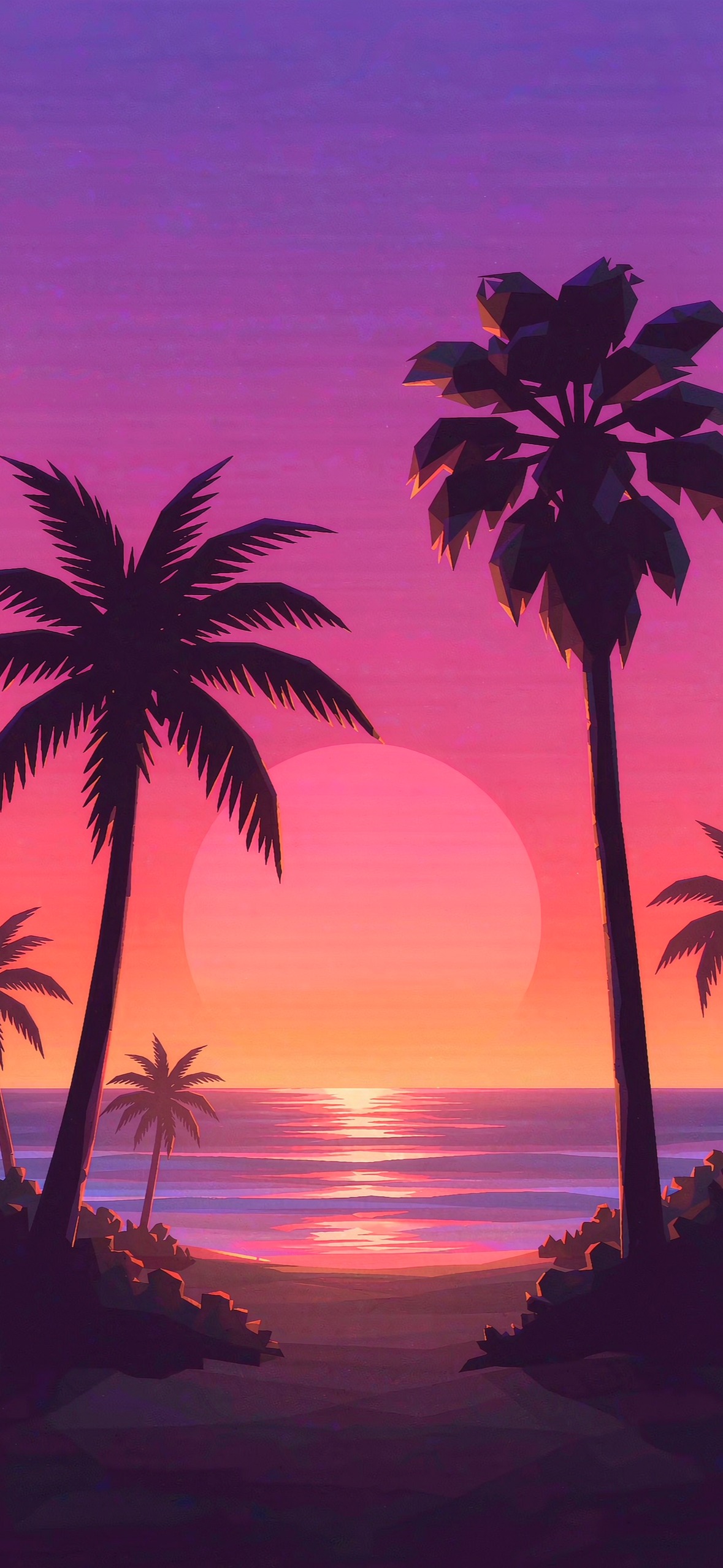 蒸汽波海滩